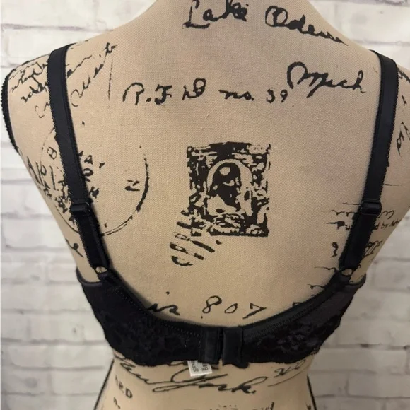 Wacoal Bra Size 36D Lace Affair T Shirt Bra Black Underwire Seamless 853256 - Picture 3 of 7